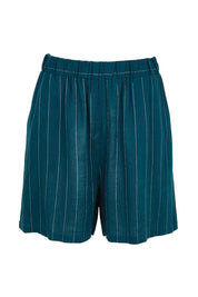 Product shot of the Palm Relax Shorts – Teal in colour Teal, from the front