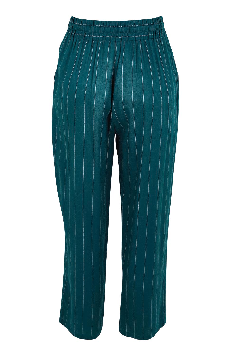 Product shot of the Palm Relax Pants – Teal in colour Teal, from the back