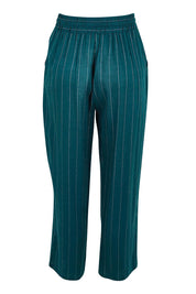 Product shot of the Palm Relax Pants – Teal in colour Teal, from the back