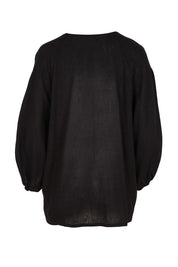 Product shot of the Bella Blouse – Black in colour Black, from the back