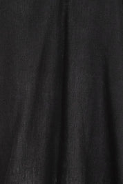Product shot of the Bella Blouse – Black in colour Black, showing detail