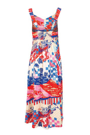 Product shot of the Sunset Dress – Mediterranean in colour Mediterranean, from the back