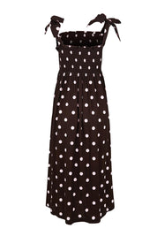 Product shot of the Shirred Maxi Dress – Pinkchoc in colour Pinkchoc, from the back