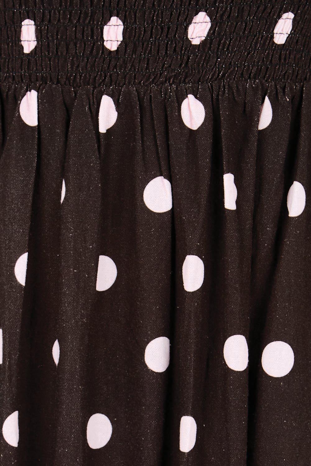 Product shot of the Shirred Maxi Dress – Pinkchoc in colour Pinkchoc, showing detail