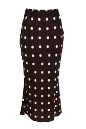 Product shot of the Sable Bias Yoke Skirt – Pinkchoc in colour Pinkchoc, from the front