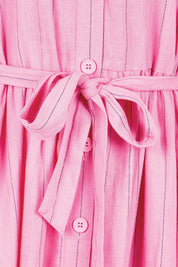 Product shot of the Palm Shirt Dress – Pinkteal in colour Pinkteal, showing detail