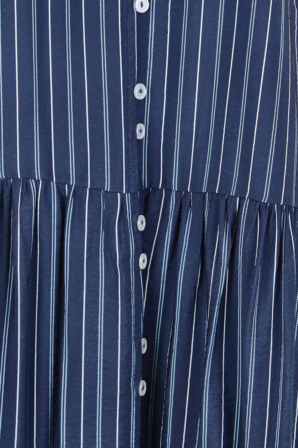 Product shot of the Sandy Dress – Blue in colour Blue, showing detail