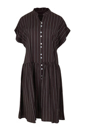 Product shot of the Sandy Dress – Brown in colour Brown, from the front