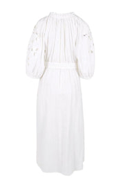 Product shot of the Nia Dress – White in colour White, from the back