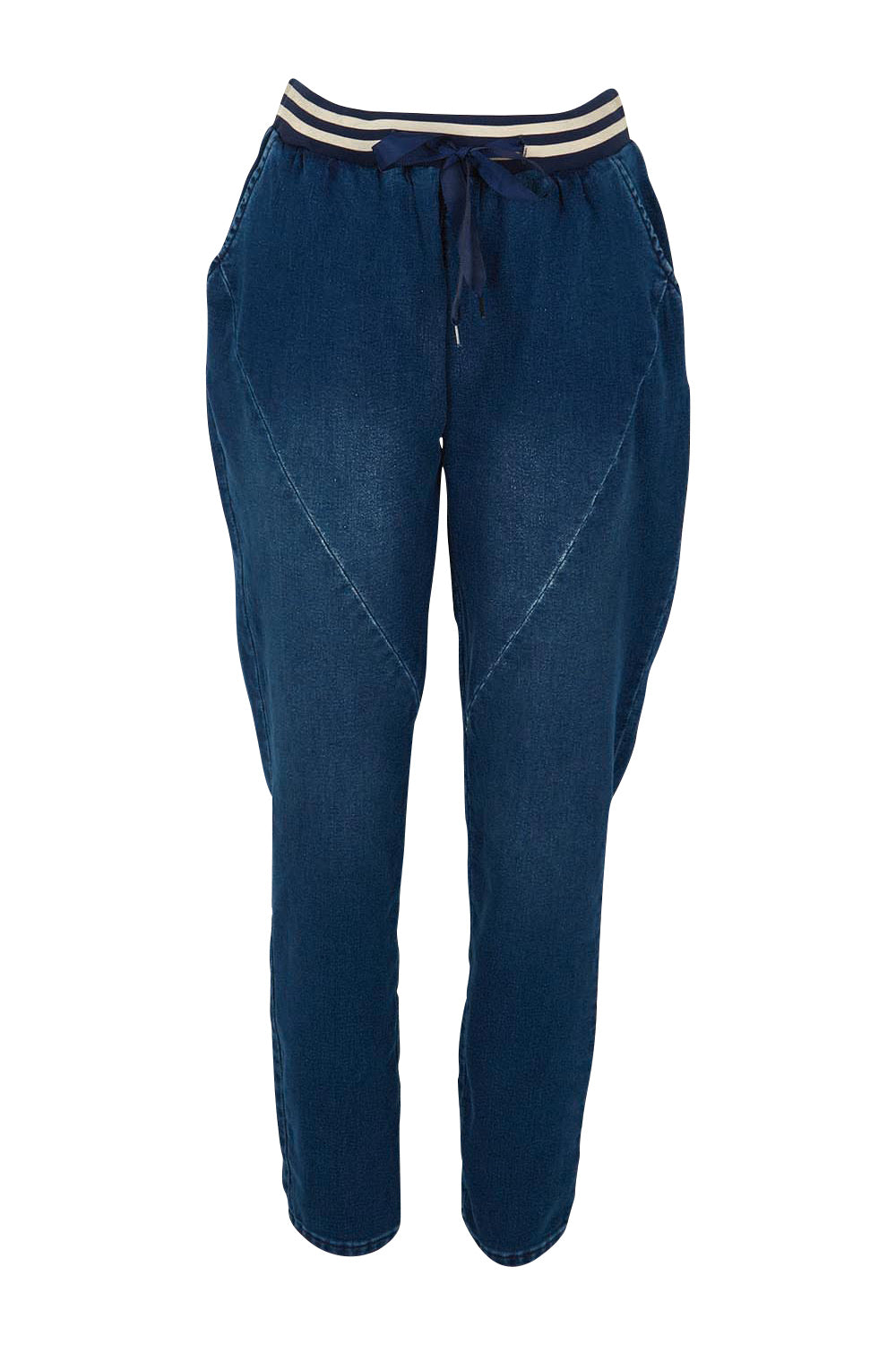 Product shot of the Dakota Denim Pant in colour Bayblue (Blue), from the front