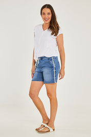 Preloved Debbie Denim Jogger Shorts - Denimblue