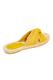 Product shot of the Coastal Espadrille Slide in colour Mango, from the back