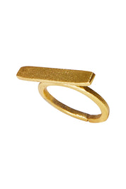 Product shot of the Adjustable Brass Flat Bar Ring in colour Goldbrass (Metallics), from the front