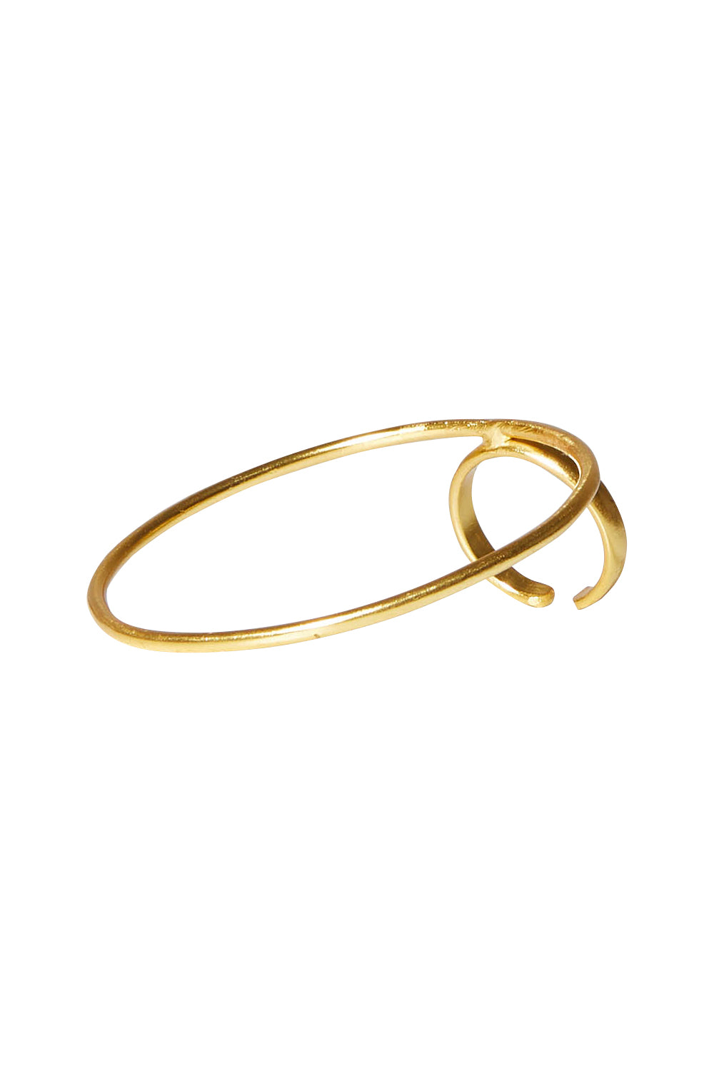 Product shot of the Brass Oversize Circle Ring in colour Goldbrass (Metallics), from the front