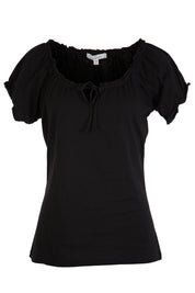 Product shot of The Everyday Tee in colour JetBlack (Black), from the front