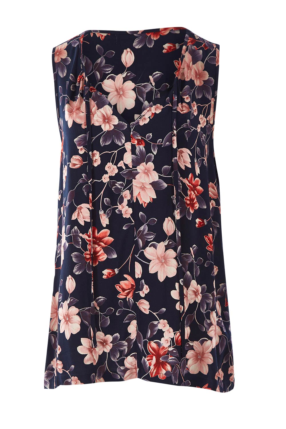 Preloved The V-Neck Tank - Navyprint