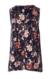 Preloved The V-Neck Tank - Navyprint