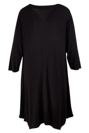 Product shot of The Pocket Tunic Dress in colour Black (Black), from the back