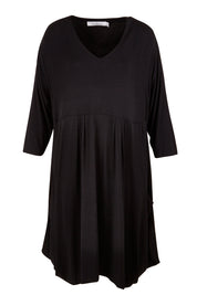 Product shot of The Pocket Tunic Dress in colour Black (Black), from the front