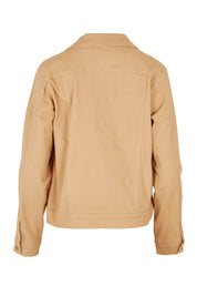 Product shot of The Denim Jacket in colour Biscuit, from the back