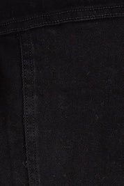 Product shot of The Denim Jacket in colour Black (Black), detail