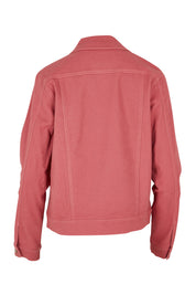 Product shot of The Denim Jacket in colour Smokeyrose (Pink), from the back