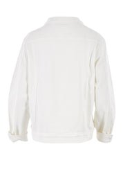 Product shot of The Denim Jacket in colour Whitedenim (White), from the back