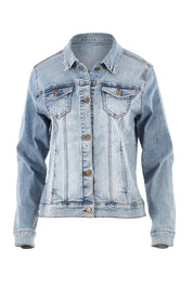 Product shot of The Denim Jacket in colour Lightdenim (Blue), from the front