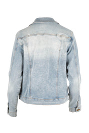 Product shot of The Denim Jacket in colour Vintage (Blue), from the back