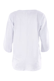 Product shot of The Split Sleeve Tee in colour White (White), from the back