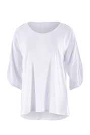 Product shot of The Split Sleeve Tee in colour White (White), from the front