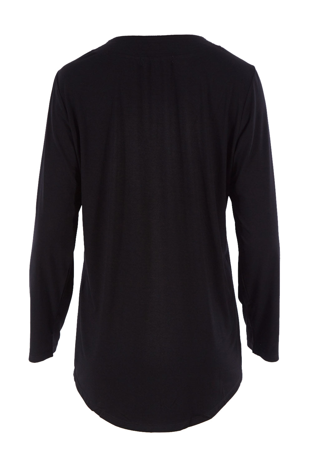 Product shot of The Stitch Detail Top in colour Black (Black), from the back