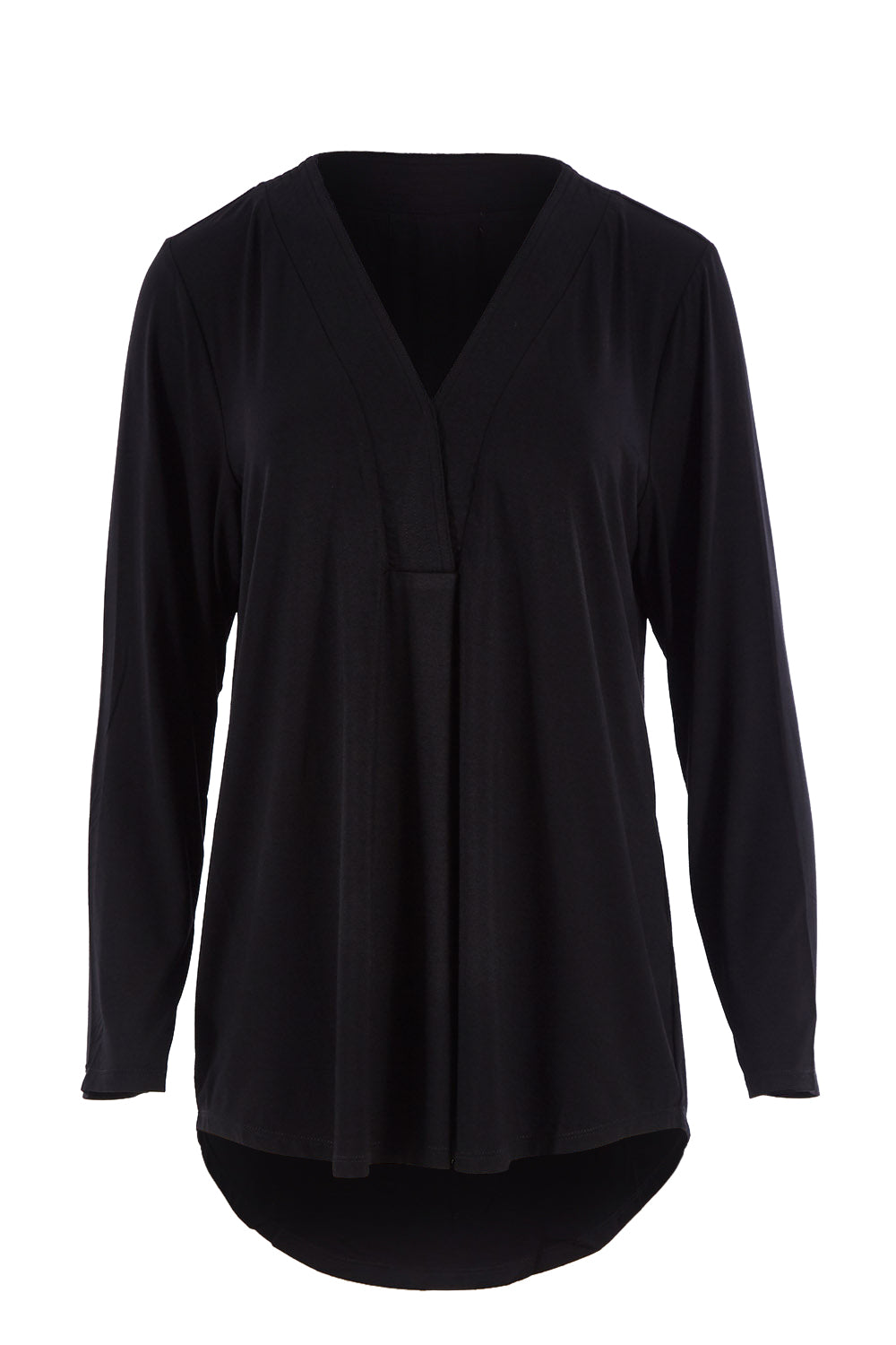 Product shot of The Stitch Detail Top in colour Black (Black), from the front