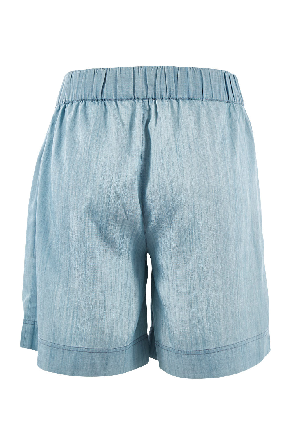 Product shot of The Chambray Walk Short in colour Chambray (Blue), from the back