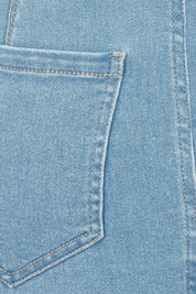 Product shot of The Pull On Denim Skirt in colour Lightdenim (Blue), detail
