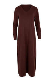 Product shot of The Comfort True Knit Dress in colour Chocolate, from the front