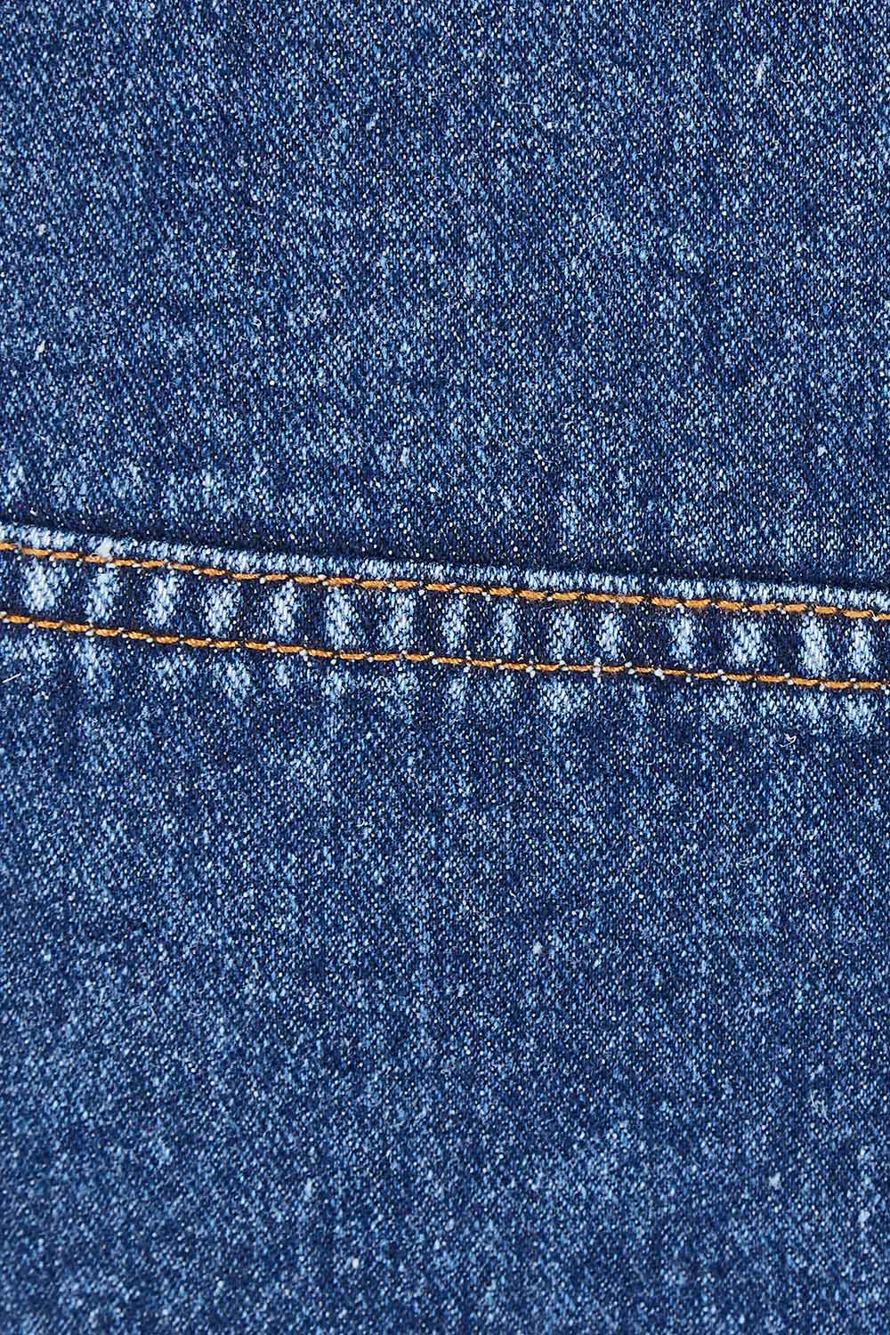 Product shot of The Midi Denim Skirt in colour Darkdenim (Blue), detail