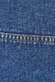 Product shot of The Midi Denim Skirt in colour Darkdenim (Blue), detail