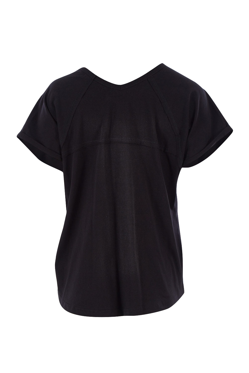 Product shot of The Slouch Tee in colour Black (Black), from the back