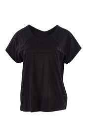 Product shot of The Slouch Tee in colour Black (Black), from the front