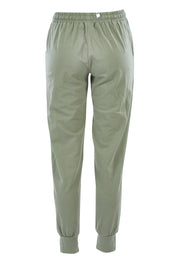 Product shot of The Everyday Pant in colour Khaki (Green), from the back