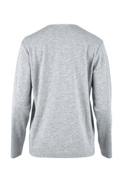Product shot of The Essential Crew Neck Tee in colour Silver (Grey), from the back