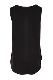 Product shot of the The Essential Swing Tank – Black in colour Black, from the back