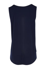 Product shot of the The Essential Swing Tank – Navy in colour Navy, from the back