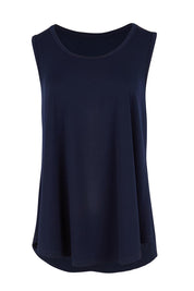 Product shot of the The Essential Swing Tank – Navy in colour Navy, from the front