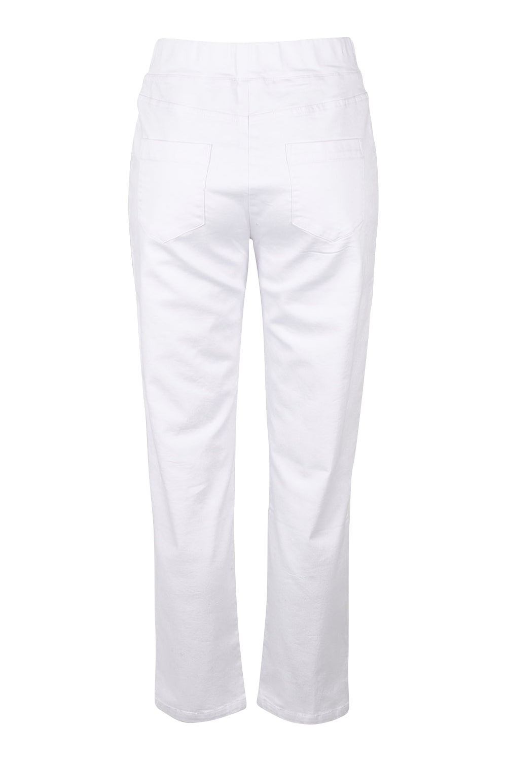 Product shot of The 7/8 Pull On Pant in colour White (White), from the back