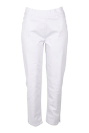 Product shot of The 7/8 Pull On Pant in colour White (White), from the front