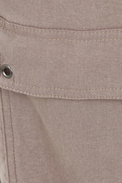 Product shot of The Cotton Blend Cargo Pant in colour Coffee, detail