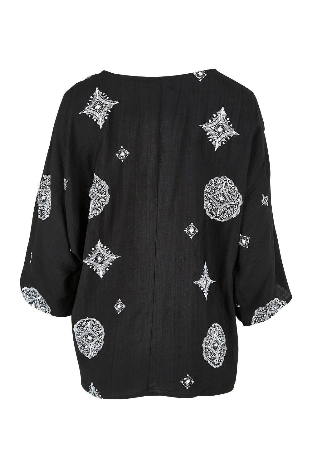 Product shot of The Relax Fit Printed Top in colour Blkfloral (Black), from the front