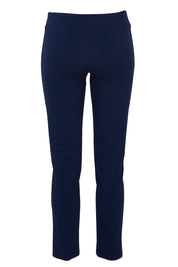 Product shot of The Straight Leg Ponte Pant in colour Navy (Blue), from the back